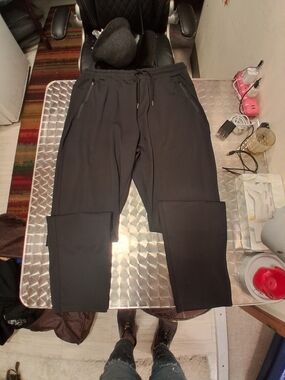 Men's Black Stretch Drawstring Pants